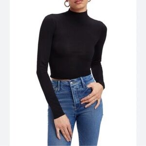 REVOLVE H:OURS Black Long Sleeve Open Back Crop Top‎